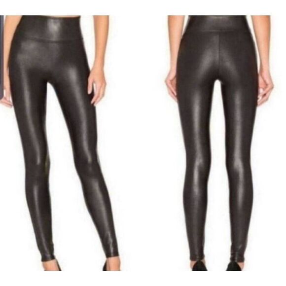 Spanx black  Faux Leather Leggings sz Medium - Picture 1 of 4